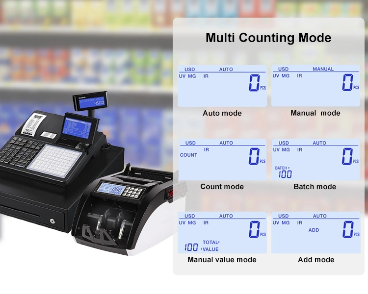 Cheap Popular Al-6100 UV Mg Bill Counter Money Counting Machine