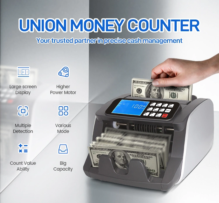 Union 0731 Multi Currency Money/Bill Counter Cash Count Machine Cash Counting Machines